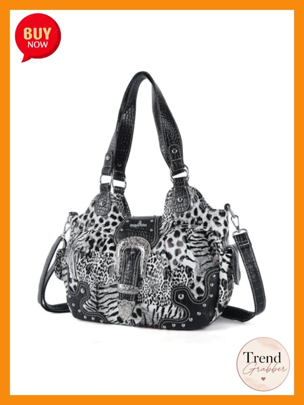Vegan Leather Hobo Bag Women Handbag Metal Studs Shoulder Crossbody